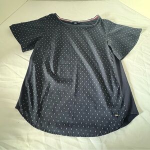 Tommy Hilfiger Dark Blue Textured Blouse